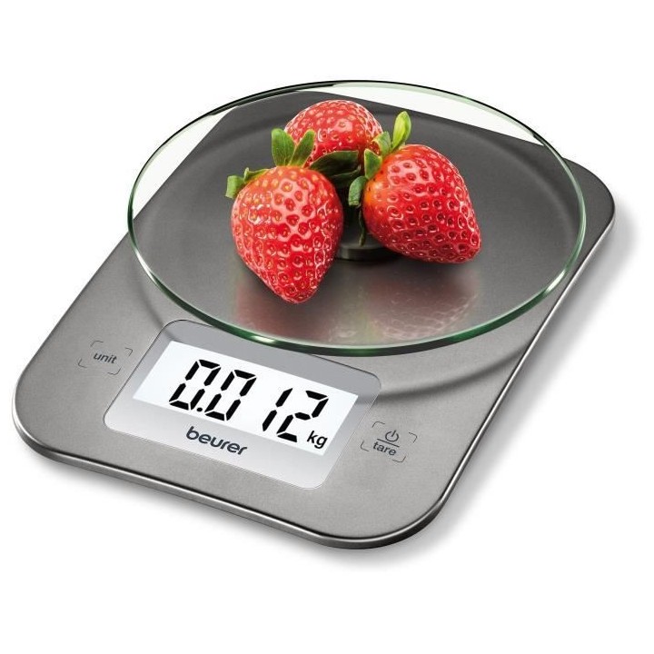 BEURER - KS 26 Balance de cuisine - grand plateau en verre
