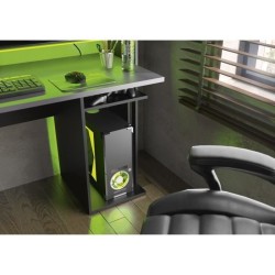 GAMI Bureau gamer Stream Industriel - Noir et anthracite - L 157 x P 60 x H 145 cm