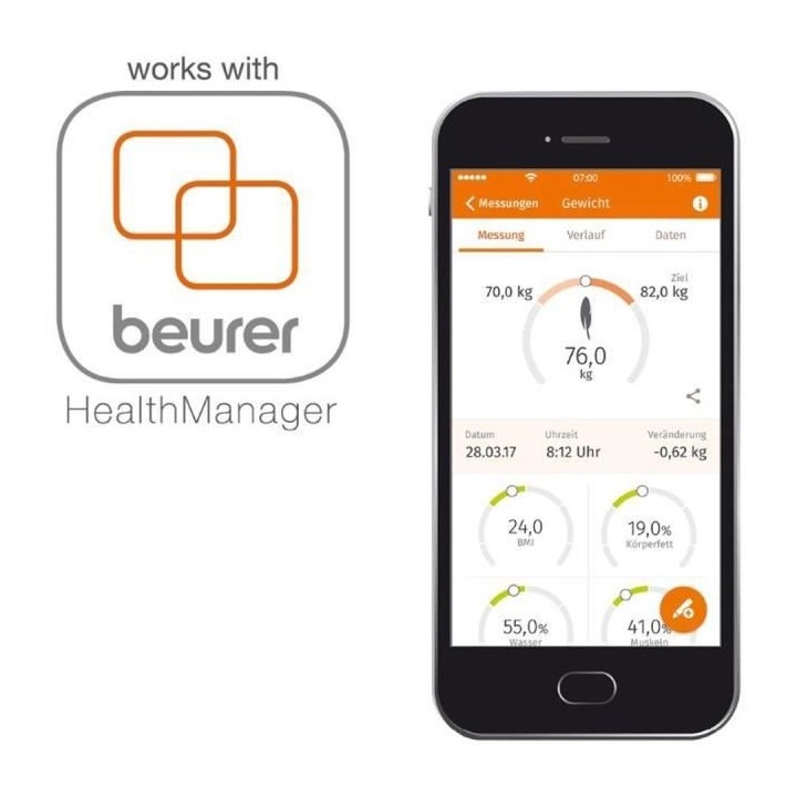 Beurer BF 600 PURE Impédancemetre connecté - Blanc
