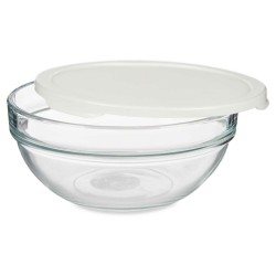 Panier-repas rond avec couvercle Chefs Blanc 1,135 L 17,2 x 7,6 x 17,2 cm (4 Unités)