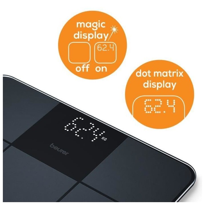 BEURER GS 235 Pese-personne en verre - Noir