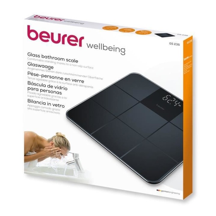 BEURER GS 235 Pese-personne en verre - Noir