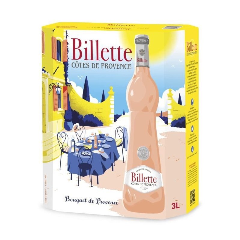 Billette Côtes de Provence - Vin rosé de Provence - BIB 3L