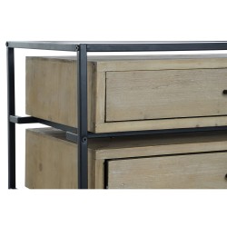 Caisson à Tiroirs DKD Home Decor Noir Naturel Métal Bois MDF Moderne 100 x 45 x 82 cm