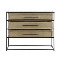 Caisson à Tiroirs DKD Home Decor Noir Naturel Métal Bois MDF Moderne 100 x 45 x 82 cm