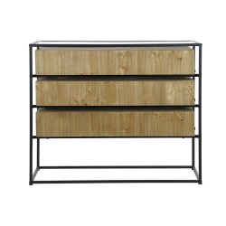 Caisson à Tiroirs DKD Home Decor Noir Naturel Métal Bois MDF Moderne 100 x 45 x 82 cm