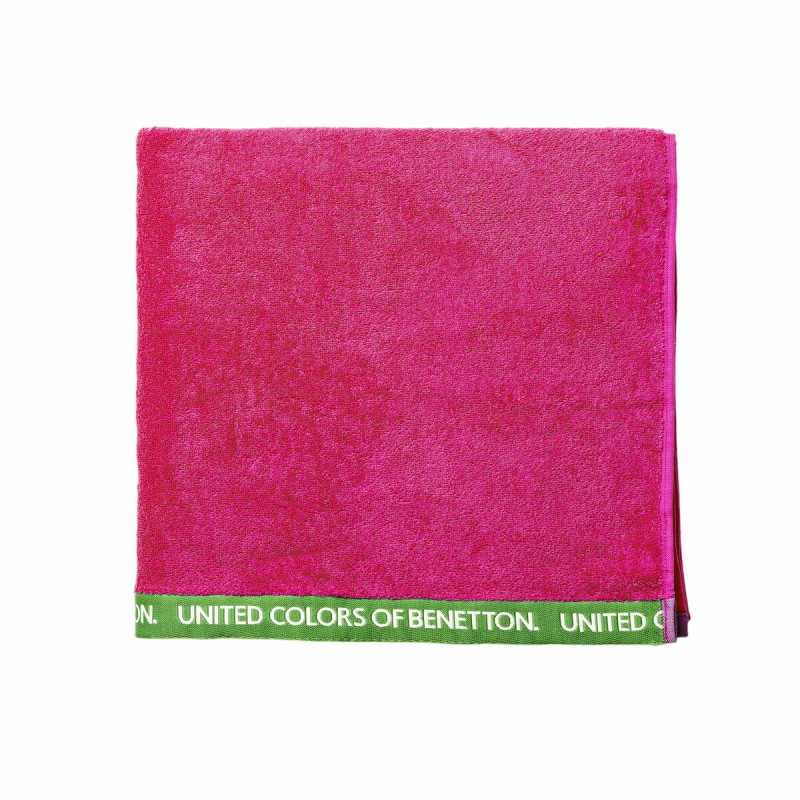 Serviette de plage Benetton  BE NO VELOUR 90 x 160 cm Fuchsia 100 % coton