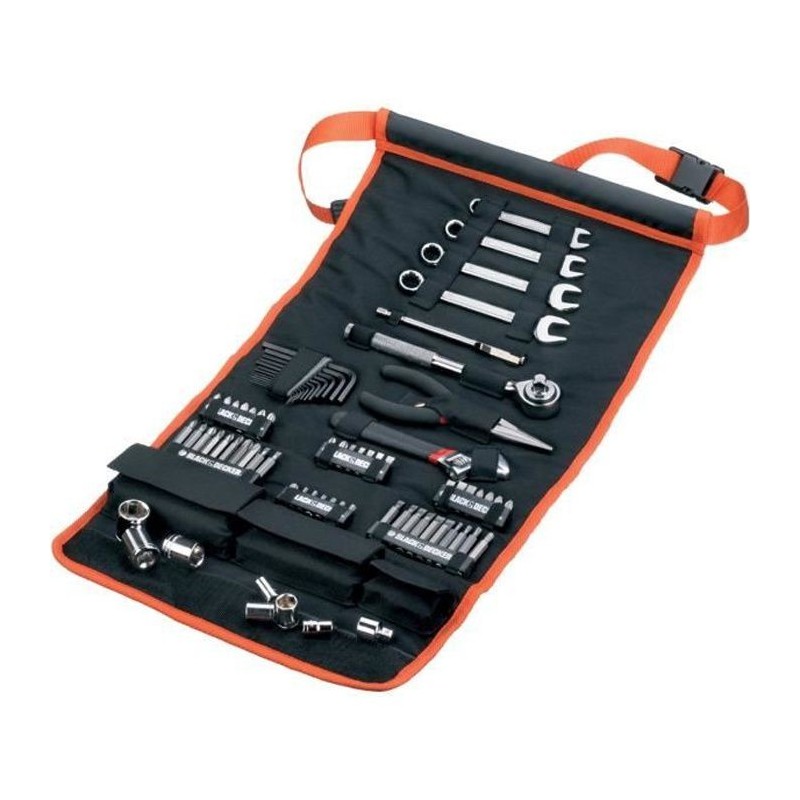 Kit d'outillage (77 pieces) BLACK+DECKER - A7063-QZ (Livré en rangement textile)