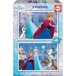 Set de 2 Puzzles   Frozen Believe         48 Pièces 28 x 20 cm  