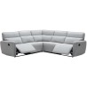 Canapé d'angle dont 2 places relax manuel - Tissu gris clair - L 269 x P 269 x H 99 cm - LANDON