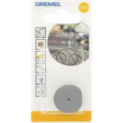 Lot de 4 disques emeri DREMEL 425 (Pour polissage, Diametre 22,5mm)