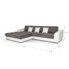 Canapé d'angle convertible gauche 4 places - Tissu beige - L 314 x P 203 x H 67 cm - FLEX