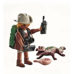 Playset Playmobil Special Plus: Researcher with Alligator 71168 9 Pièces