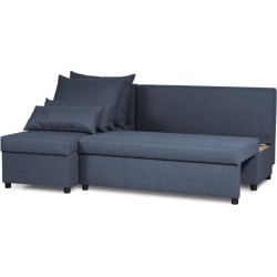 Canapé clic-clac – Tissu Bleu – L 192 x P 143 x H 79 cm – JOSS - Fabriqué en Ukraine