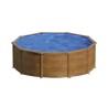 GRE - Kit Piscine hors sol acier ronde imitation bois - Pacific - Ø480 x 122 cm (Livrée avec une échelle et un filtre a sable