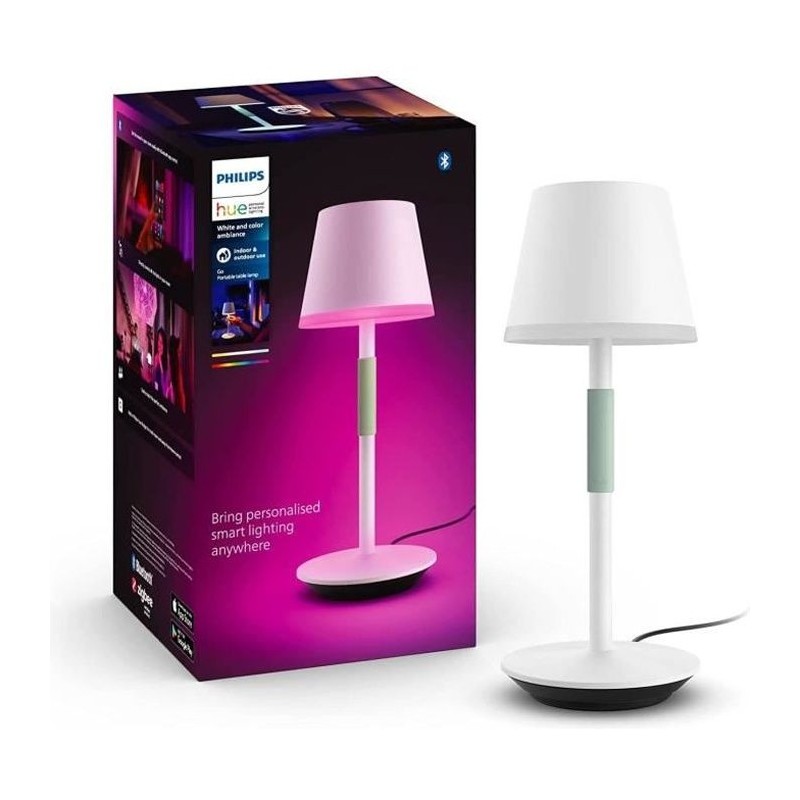 Philips White and Color Ambiance, lampe a poser portable Hue Belle, compatible Bluetooth, blanche