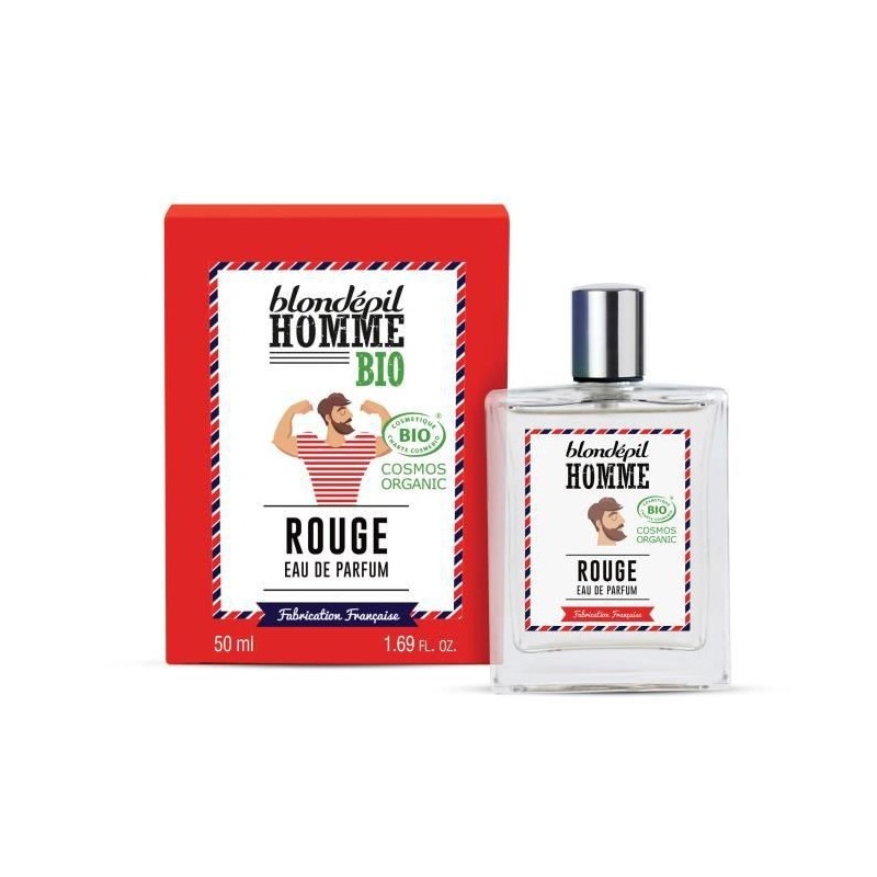 BLONDEPIL HOMME Eau de parfum Rouge - Certifiée Bio Cosmos - 50 ml