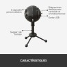 Microphone USB Blue Snowball pour Enregistrement, Streaming, Podcast, Gaming sur PC et Mac - Noir