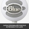 Microphone USB Blue Snowball iCE Plug 'n Play pour Enregistrement, Streaming, Podcast, Gaming sur PC et Mac - Blanc