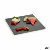 Plateau apéritif Noir Ardoise 25 x 0,5 x 25 cm (12 Unités)