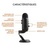 Microphone USB - Blue Yeti - Pour Enregistrement, Streaming, Gaming, Podcast sur PC ou Mac - Noir