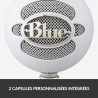 Microphone USB Blue Snowball pour Enregistrement, Streaming, Podcast, Gaming sur PC et Mac - Blanc