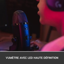 Microphone X USB - Blue Yeti - Condensateur Pro pour Enregistrement, Streaming, Gaming, Podcast sur PC ou Mac - Noir