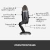 Microphone X USB - Blue Yeti - Condensateur Pro pour Enregistrement, Streaming, Gaming, Podcast sur PC ou Mac - Noir