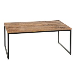 Table Basse Fer Bois de manguier 80 x 60 x 40 cm