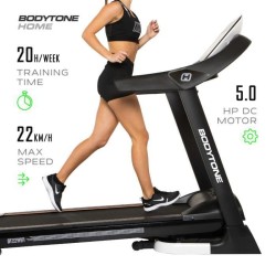 Tapis de course Pliable - WIFI - 22 km/h - Noir - BODYTONE - DT-22W