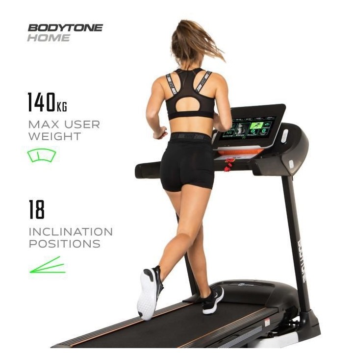 Tapis de course Pliable - WIFI - 22 km/h - Noir - BODYTONE - DT-22W