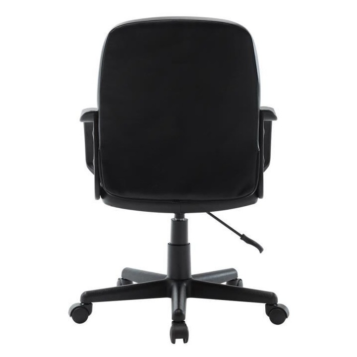 HIMA Chaise de bureau ajustable avec accoudoirs - Simili noir - L 63 x