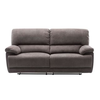 Canapé relax manuel - 3 places - JARROD - Tissu gris - L 208 x P 172