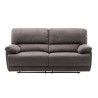 Canapé relax manuel - 3 places - JARROD - Tissu gris - L 208 x P 172 x H 103 cm