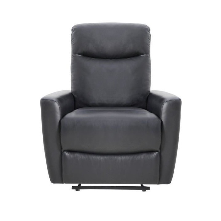 Fauteuil relax électrique - JESS - Cuir et simili noir - 82x97x98cm