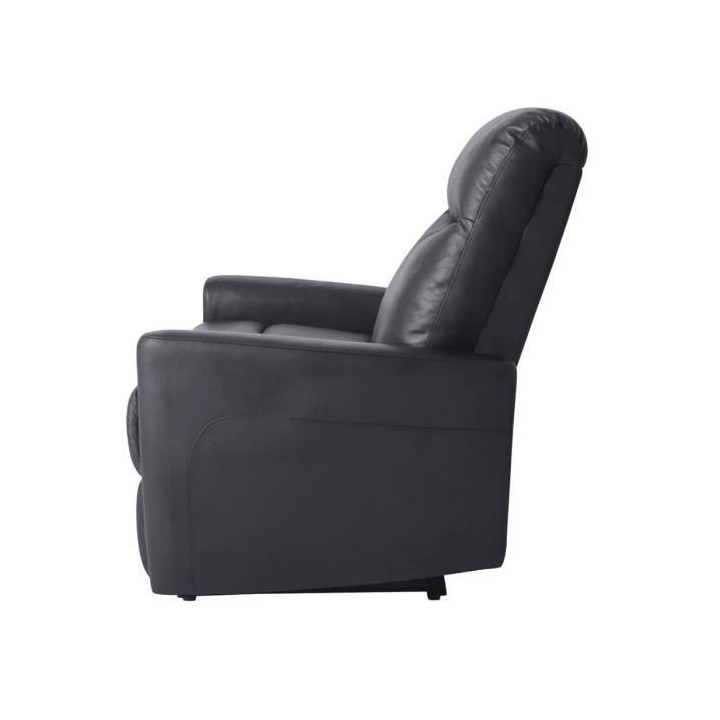 Fauteuil relax électrique - JESS - Cuir et simili noir - 82x97x98cm