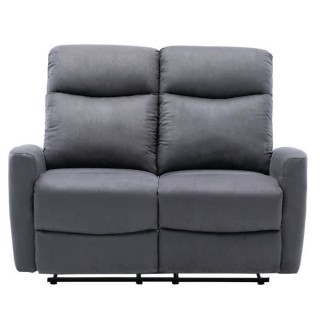 Canapé relax électrique - 2 places - JESS - Tissu gris - L 135 x P 9