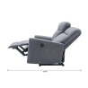 Canapé relax électrique - 2 places - JESS - Tissu gris - L 135 x P 97 x H 98 cm