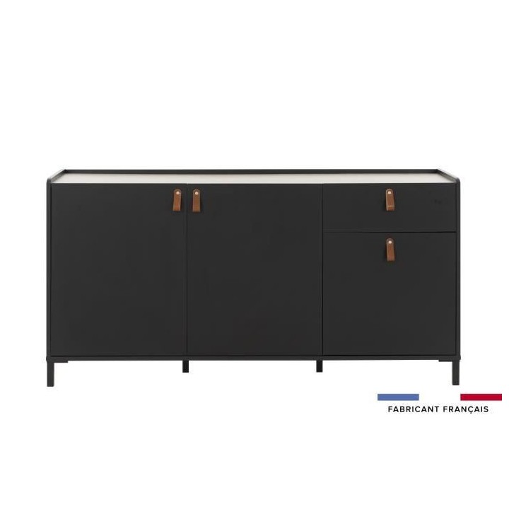 GAMI Enfilade - Décor chataigner et noir - Contemporain - 3 portes et