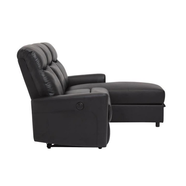 Canapé angle droit - JESS - avec coffre et 1 place relax électrique