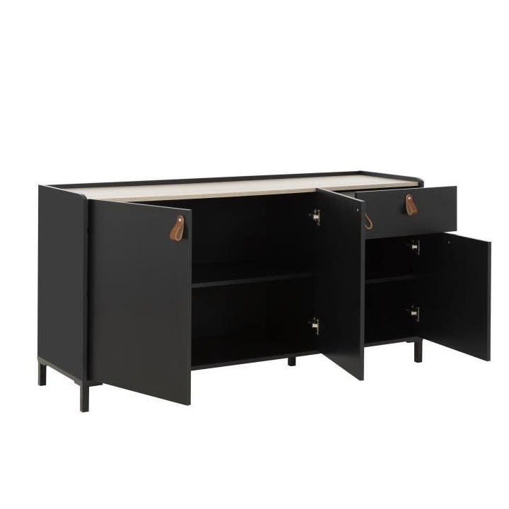 GAMI Enfilade - Décor chataigner et noir - Contemporain - 3 portes et