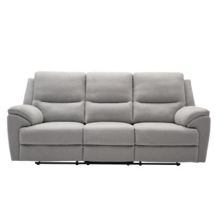 Canapé 3 places dont 2 places relax manuels - Tissu Gris - Contempora