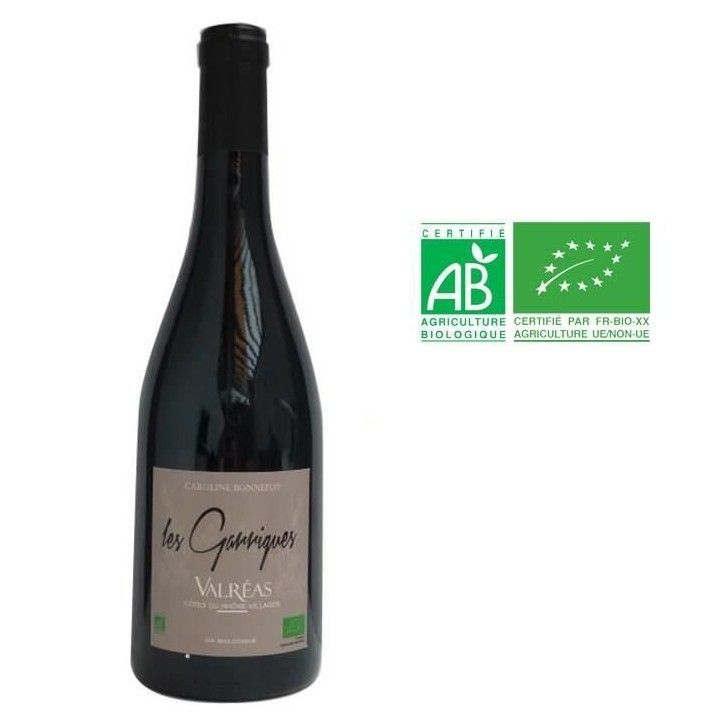 Les Garrigues 2016 Valréas - Vin rouge des Côtes du Rhône - Bio