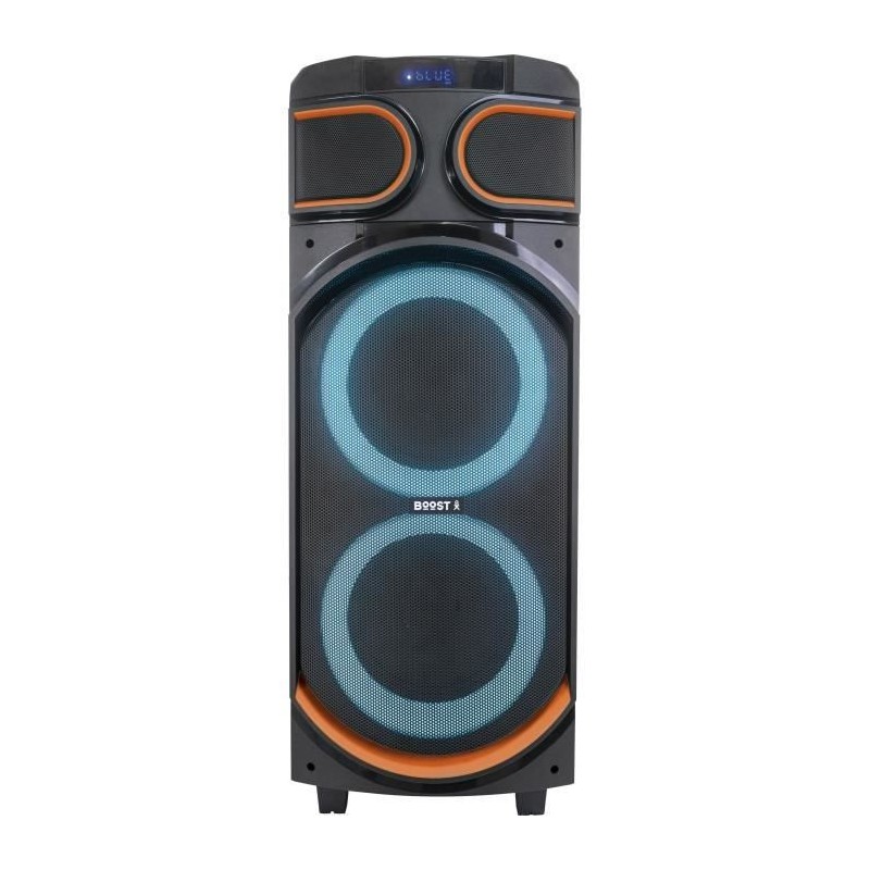 BOOST Enceinte Bluetooth 2 x 8/20 cm / 1200W avec TWS, USB, MicroSD & effets lumineux