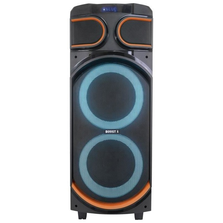 BOOST Enceinte Bluetooth 2 x 8/20 cm / 1200W avec TWS, USB, MicroSD &