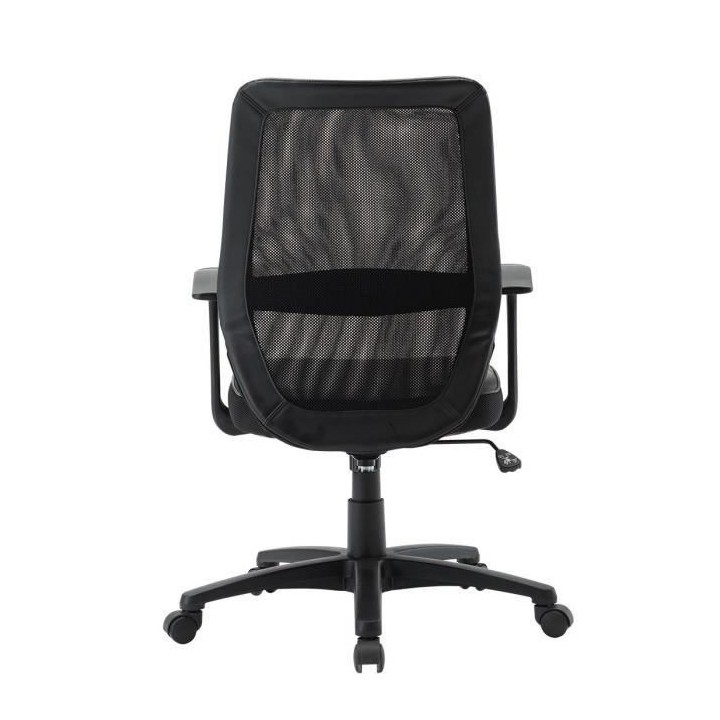 PIMA Chaise de bureau ajustable avec accoudoirs - Tissu mailles noir -