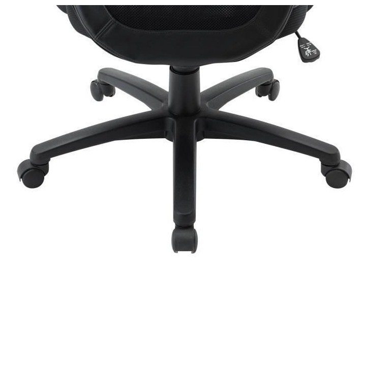 PIMA Chaise de bureau ajustable avec accoudoirs - Tissu mailles noir -