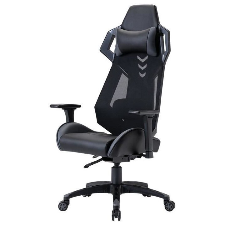 REACTOR Chaise gaming de bureau réglable en hauteur - Tissu maille et