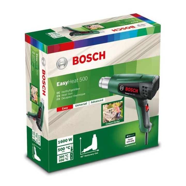 Décapeur thermique Bosch - EasyHeat 500 (1600W, débit d'air: 240 / 4