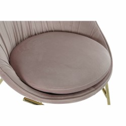 Chaise de Salle à Manger DKD Home Decor Rose Doré Métal Plastique 60 x 60 x 85 cm